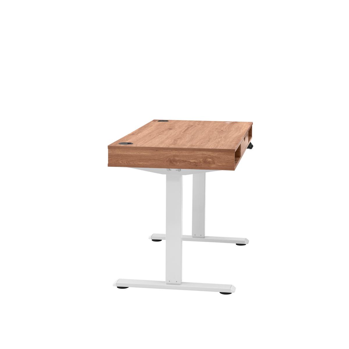 Schreibtisch Worktime Style Weiß/Eichefarben L: 120cm - Eichefarben/Weiß, MODERN, Holz/Metall (120/60/72-110cm) - MID.YOU