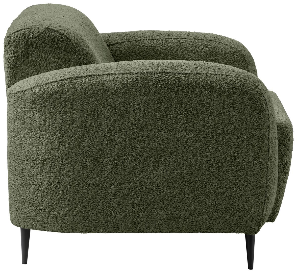 Sessel Marone Dunkelgrün B: 85cm - Dunkelgrün/Schwarz, MODERN, Textil (85/76/90cm) - Livetastic