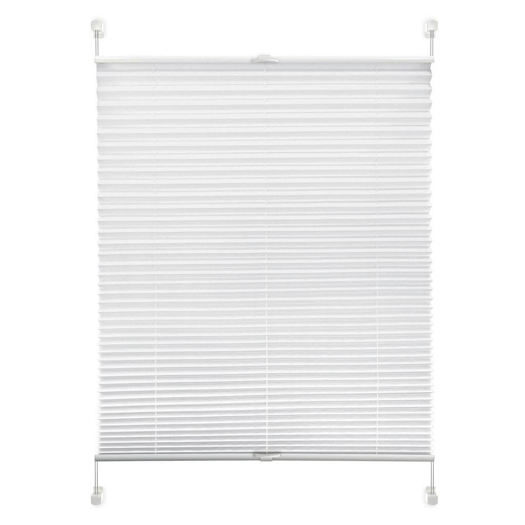 Plissee Solid Crash Weiß B: 60 cm, ohne Bohren/Verspannt