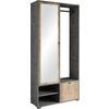 Garderobe Dino Anthrazit- Kastanieneichefarben B: 90 Cm - Kastanieneichefarben/Anthrazit, Trend, Holzwerkstoff (90/190/33cm)
