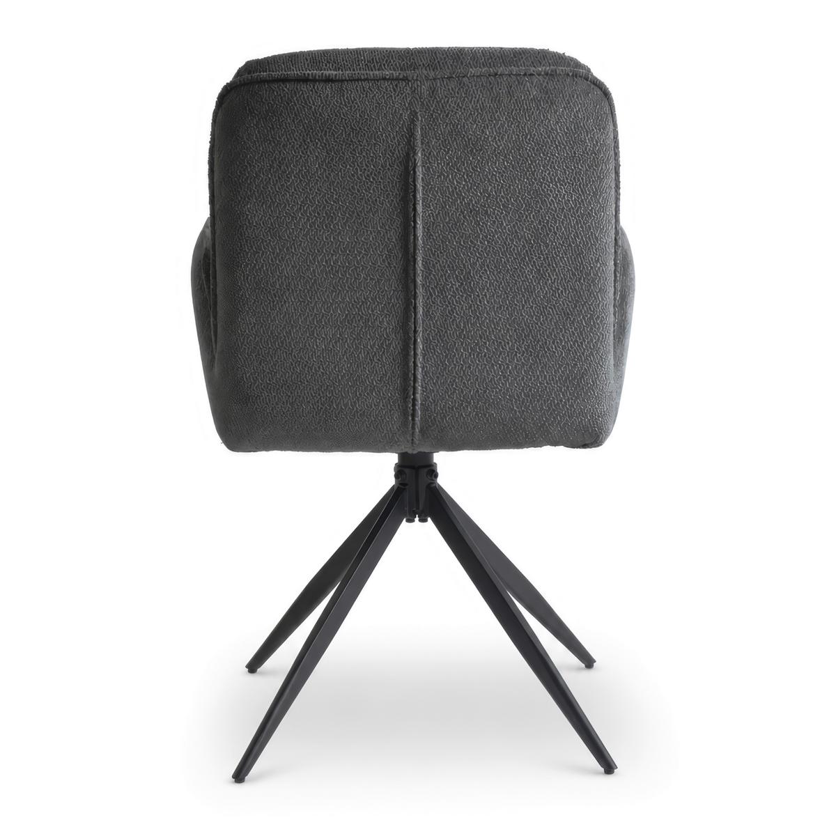 Židle s područkami Nalani, látkový potah, otočné, - tmavě šedá, Moderní, kov/textil (58/86/62cm) - Bessagi Home