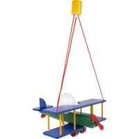 Kinderhängeleuchte Flugzeug H: 75 cm 1-Flammig - Multicolor, KONVENTIONELL, Holz (42/45/75cm)