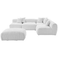 Ecksofa Bloom - Weiß, Trend, Textil (300/215cm) - Livetastic