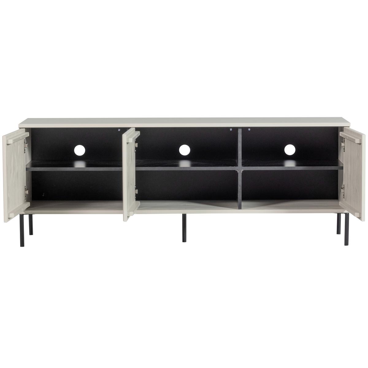 LOWBOARD Gravure Grau B: 100cm - Schwarz/Grau, Design, Holz (100/56/44cm) - Livetastic