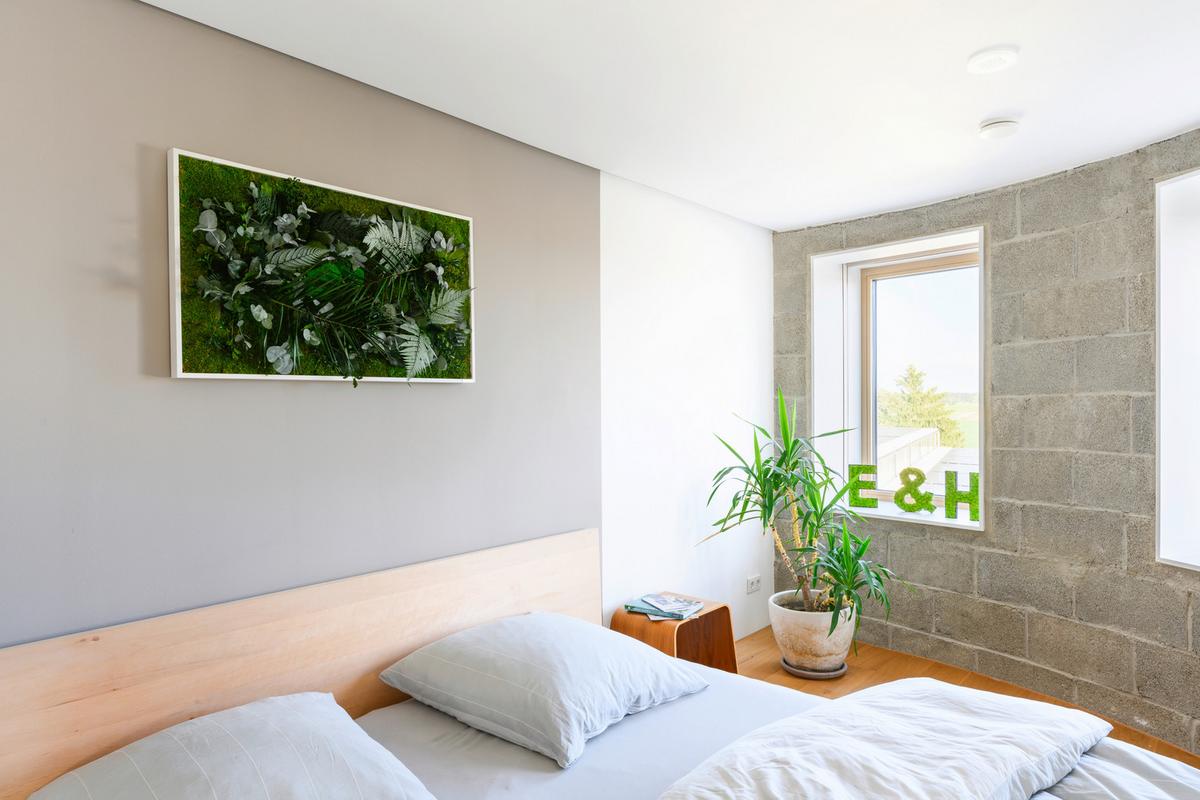 Moosbild Moos Grün B: 100 cm - Weiß/Grün, Basics, Naturmaterialien/Holz (100/60/18-22cm)