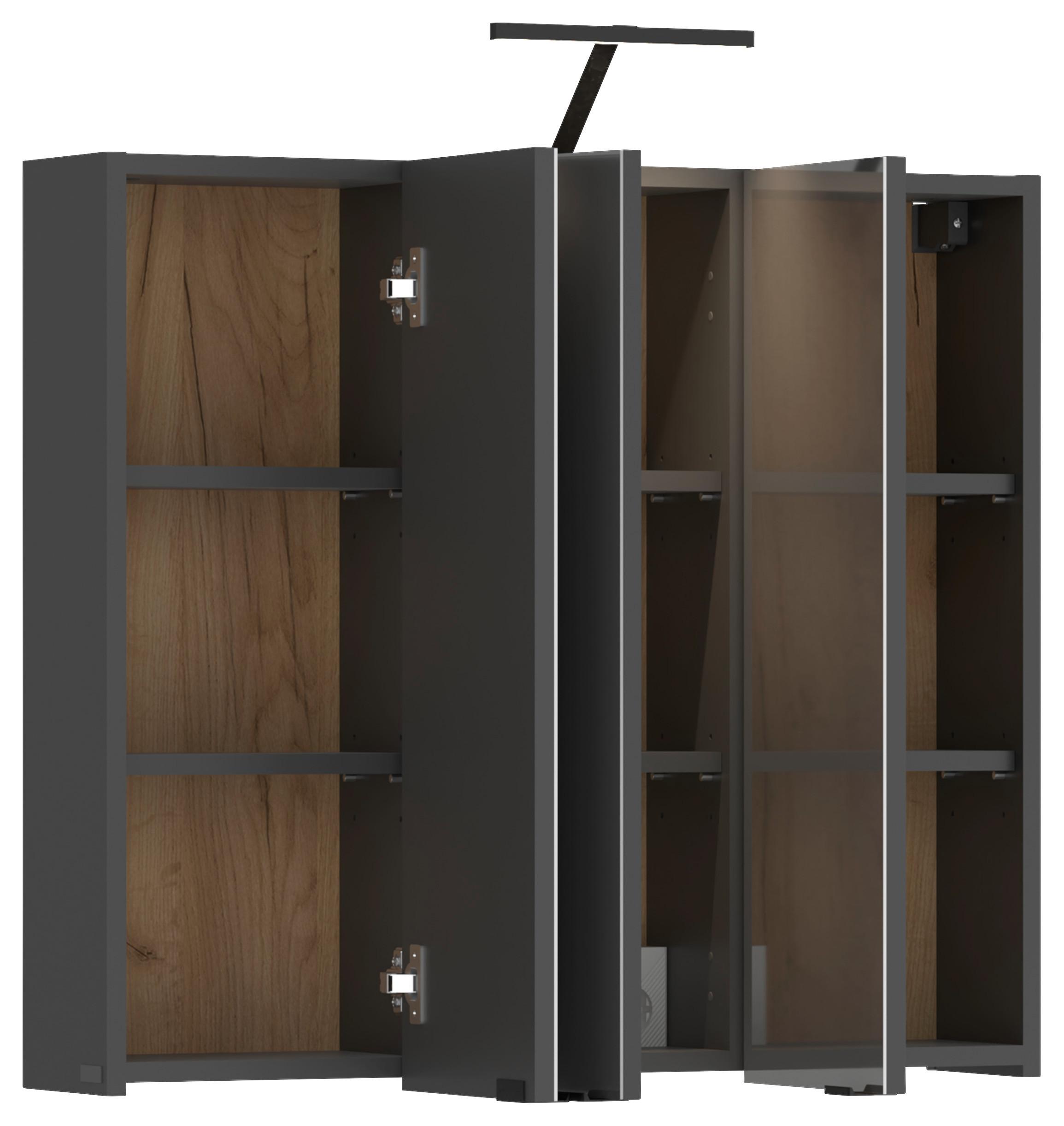 Spiegelschrank Cotia Cotll 3 - Anthrazit, MODERN, Glas/Holzwerkstoff (77/73/20,4cm) - James Wood