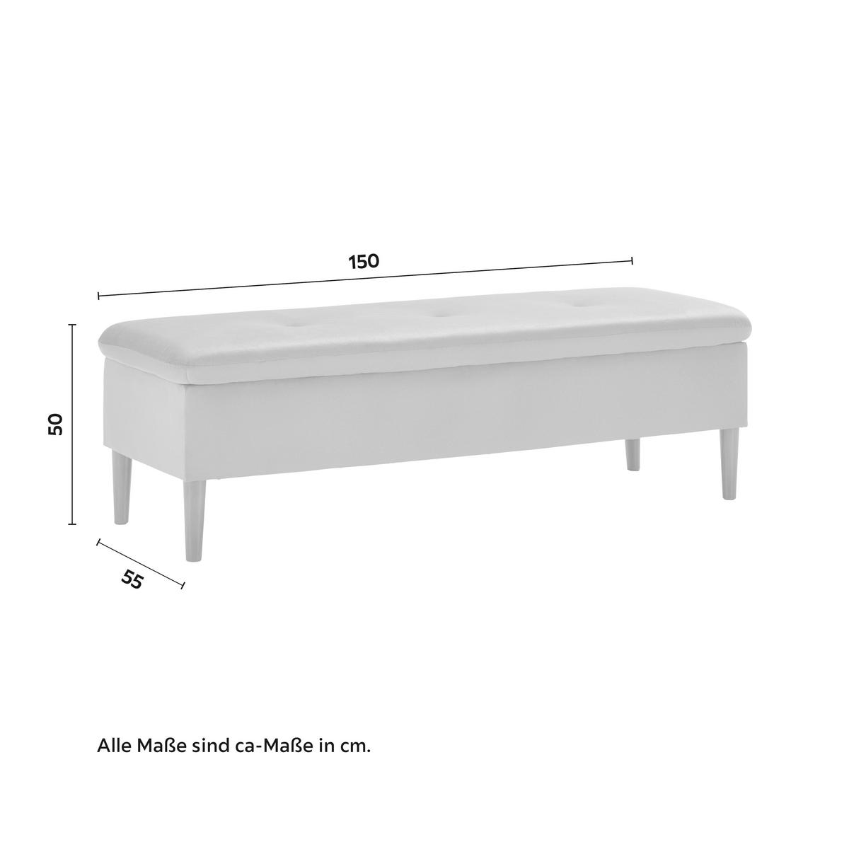 Lavica s úl. priestorom Jessy sivá - farba buka/sivá, Modern, drevo/textil (150/50/55cm) - Bessagi Home