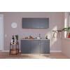 Miniküche M. Kühlschrank + Kochfeld 150 Cm Grau/eiche - Eichefarben/Grau, Basics, Holzwerkstoff (150cm) - Respekta