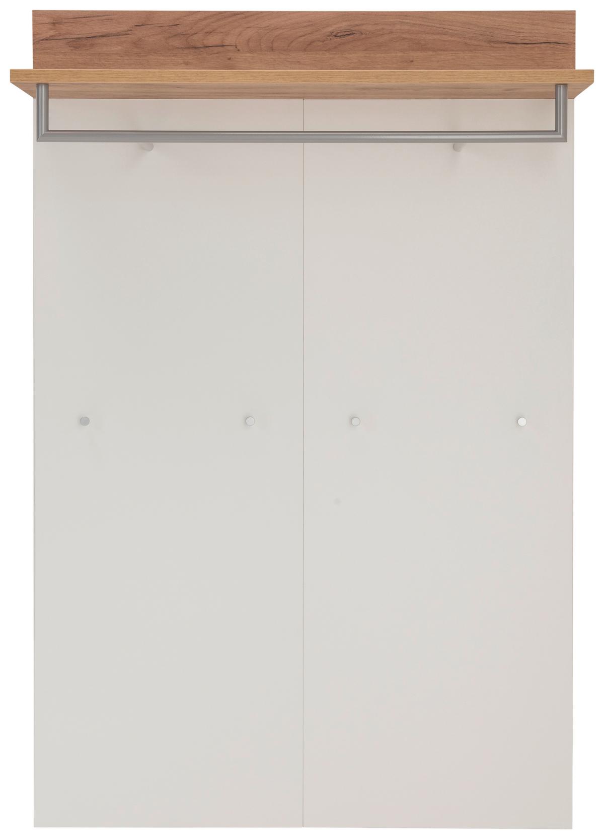 Garderobenpaneel Gw-Topix Weiß mit Hutablage B: 96 cm - Eichefarben/Weiß, MODERN, Holzwerkstoff (96/147/29cm) - Germania