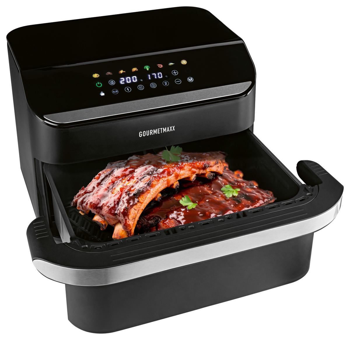 Heißluftfritteuse 2400W, 10 L 19171 - Silberfarben/Schwarz, Basics, Kunststoff/Metall (37/47/30cm)