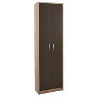 Drehtürenschrank 55 cm San Remo Hell/ Moorbraun Dekor - Eichefarben/Braun, KONVENTIONELL, Holzwerkstoff (55/190/26cm)
