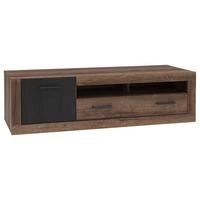Tv-elem Trass - fekete/tölgyfa, Konventionell, műanyag/faalapú anyag (143,1/40,2/52cm)