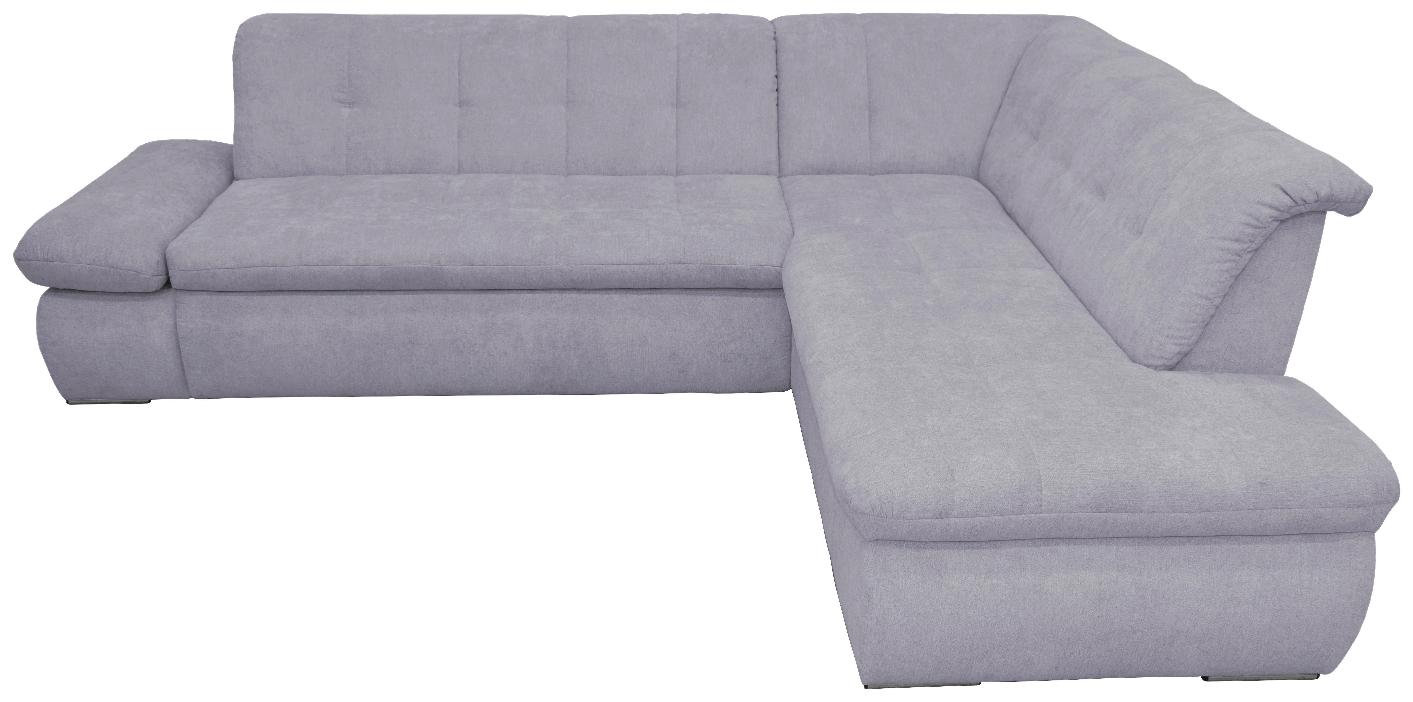 Ecksofa Mit Schalffunktion Moric Grau Mikrofaser - Chromfarben/Grau, KONVENTIONELL, Textil (273/216cm) - MID.YOU