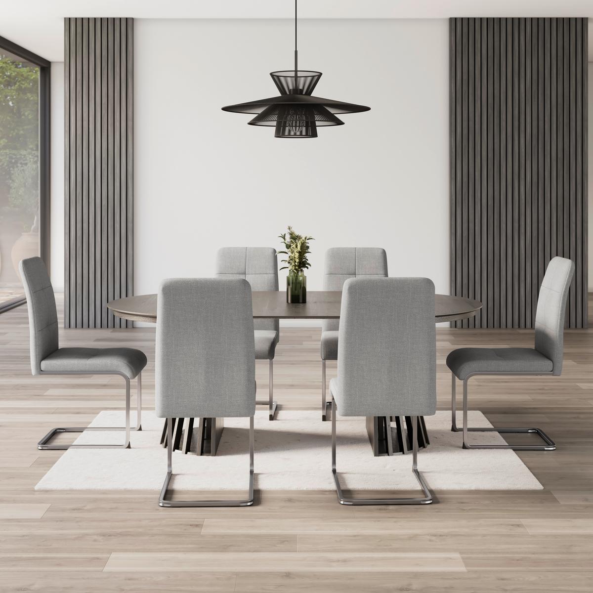. . - šedá/barvy niklu, Moderní, kov/textil (43/99/60cm) - Bessagi Home