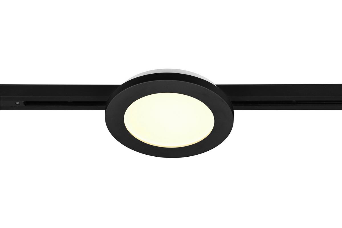 Deckenleuchte Duoline Camillus Ø 17 Cm, Für Schienensytem - Schwarz, Basics, Kunststoff (17,0/2,9cm) - Trio Leuchten
