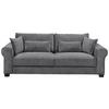 3-Sitzer-Sofa mit Schlaf- Funktion Angelina Anthrazit - Anthrazit/Schwarz, Basics, Textil (250/95/125cm) - MID.YOU