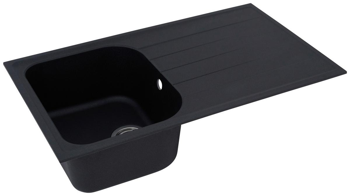 Spüle Respekta Stein Bxt: 86x50 cm - Schwarz, Trend, Stein (86/20,9/50cm) - Respekta