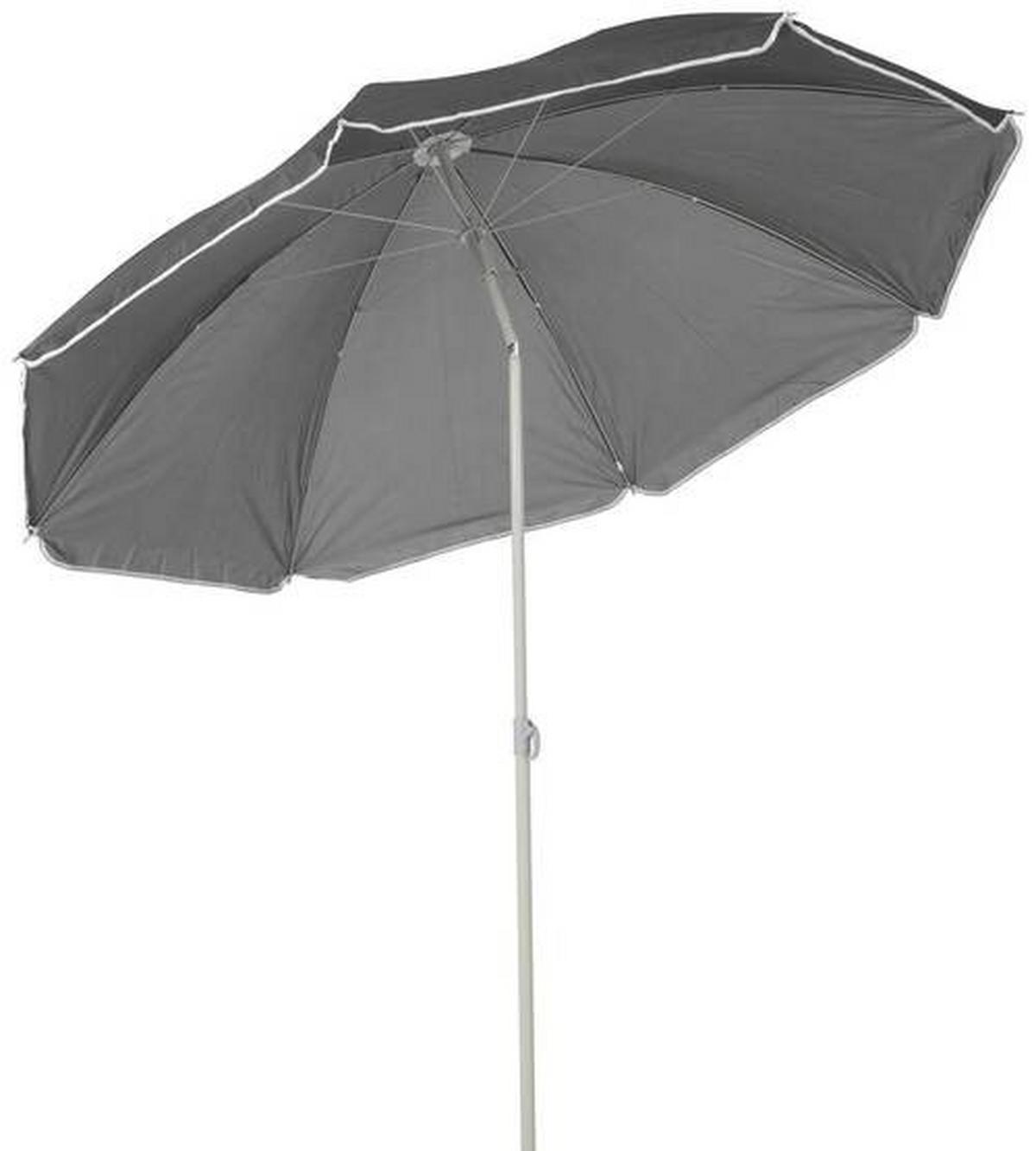 Sonnenschirm Sophie II DM: 180 H: 190 cm Anthrazit - Anthrazit/Rot, KONVENTIONELL, Textil/Metall (180/190cm) - Ondega