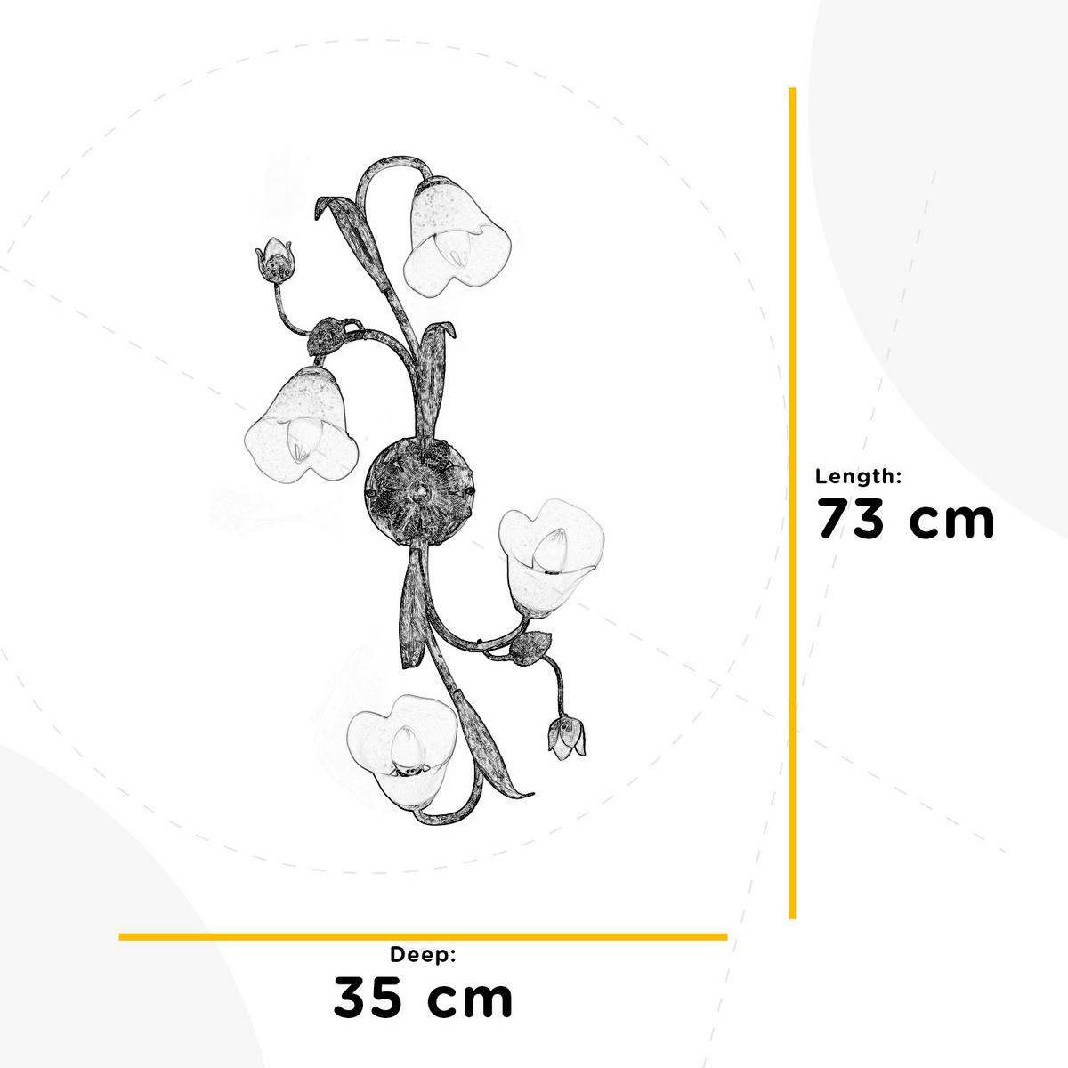 Deckenleuchte 4985/Pl4 - Pink/Weiß, KONVENTIONELL, Glas/Metall (35/20/73cm)