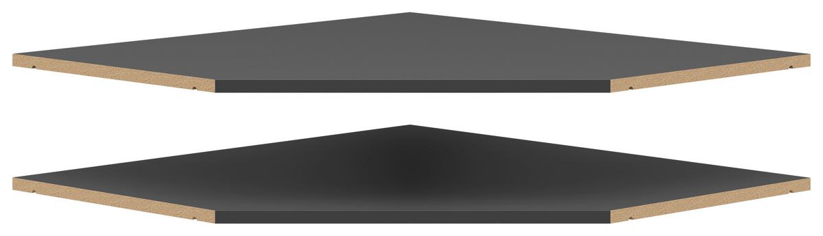 ROHOVÁ POLICA MULTISTAURAUM 96cm - grafitová, Modern, kompozitné drevo (96/3/74cm)