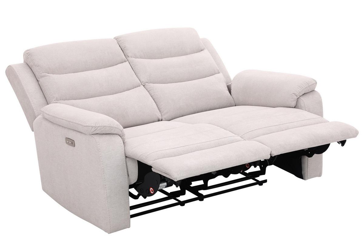 Dvojmiestna relaxačná pohovka, MANCHESTER, béžová - čierna/béžová, Konventionell, textil/plast (153/102/93cm) - Based