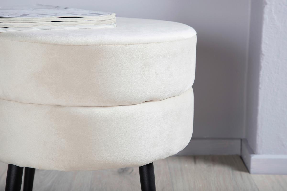 Hocker Pot - Beige/Schwarz, Design, Textil/Metall (40/40/40cm) - Livetastic