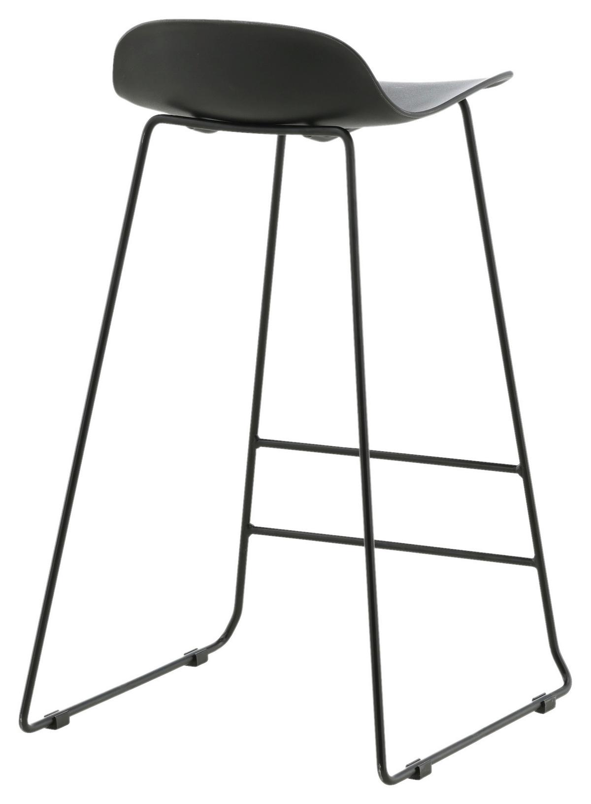 Barhocker-set Wave - Schwarz, Design, Kunststoff/Metall (50/87/42cm) - Livetastic