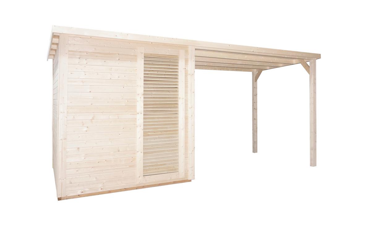 Sauna Rauma Naturfarben B: 230 cm - Naturfarben, KONVENTIONELL, Holz (460/230/219,5cm) - Sanotechnik