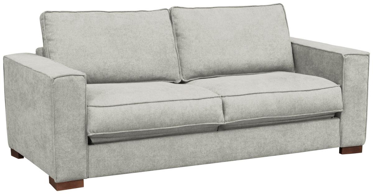 Schlafsofa Texas Hellgrau Webstoff, B: 203 cm - Dunkelbraun/Hellgrau, Design, Textil (203/85/99cm) - MID.YOU