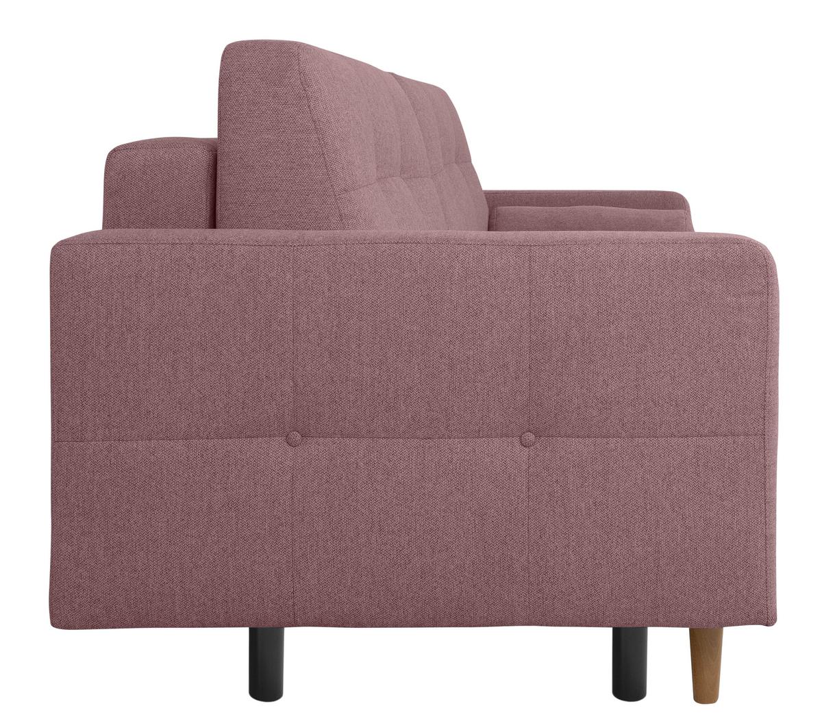 Schlafsofa Noret, Beere B: 222 Cm - Beere/Buchefarben, Design, Textil (222/93/99cm) - MID.YOU
