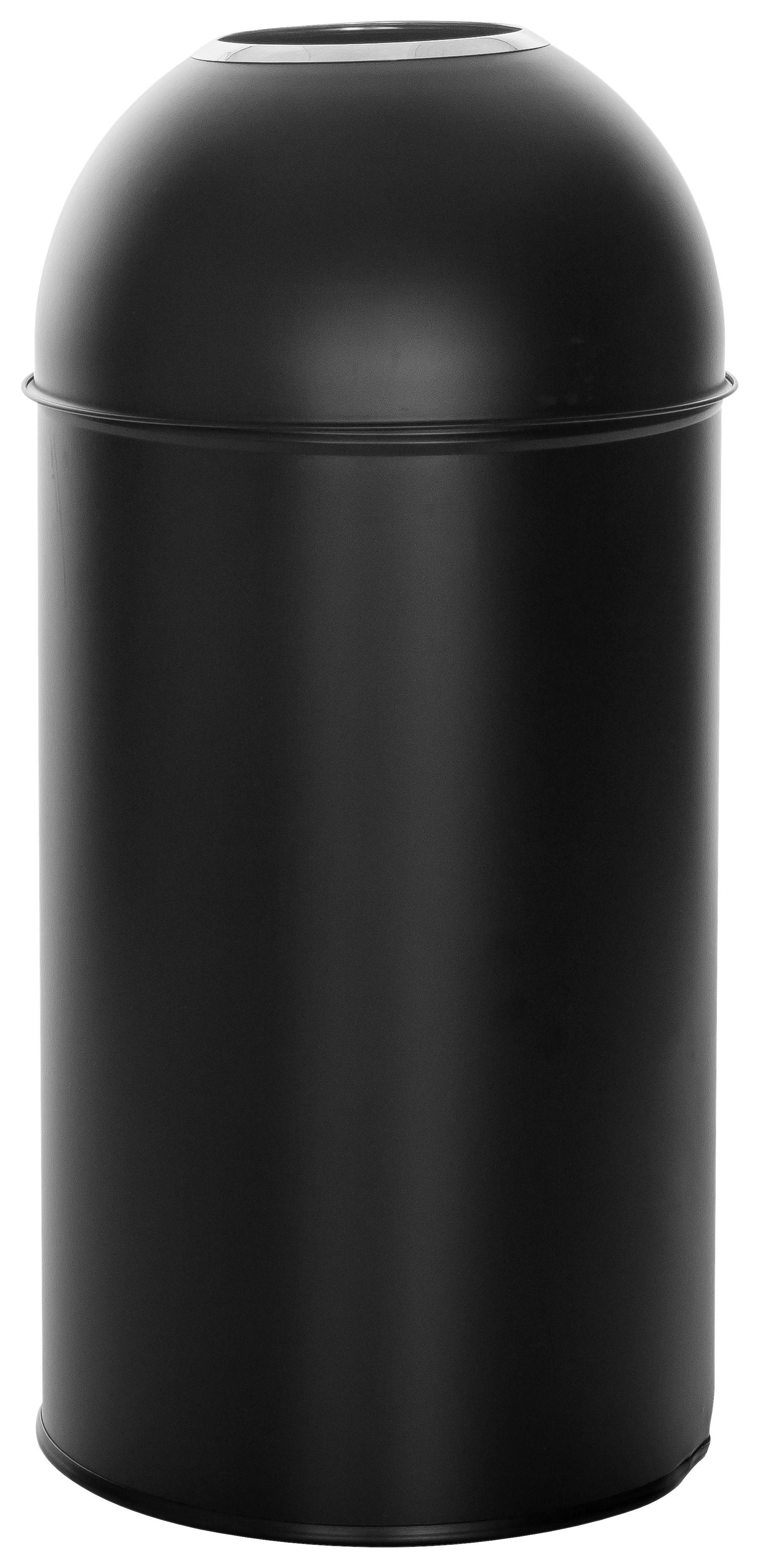 Abfallsammler Clean Or - Silberfarben/Schwarz, Basics, Metall (35,5/72/35,5cm) - MID.YOU