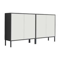 Sideboard Mailand 2b:158cmweiß/anthrazit - Anthrazit/Weiß, MODERN, Holzwerkstoff (158/86/33cm) - MID.YOU