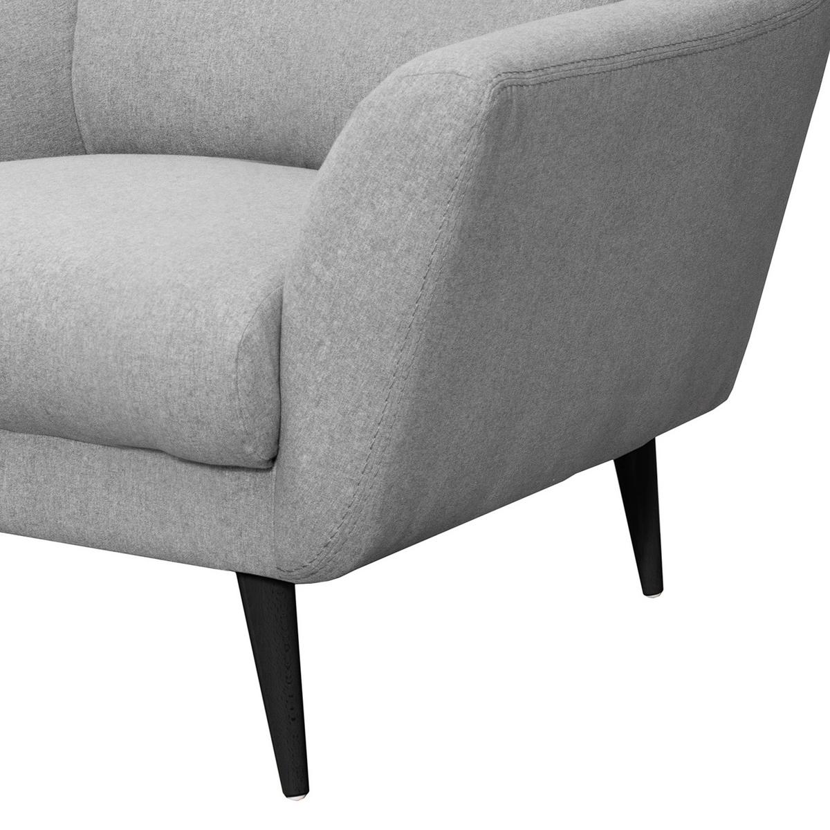 Sessel Tromso Hellgrau B: 92 cm - Hellgrau/Schwarz, Design, Textil (92/87/88cm) - Livetastic