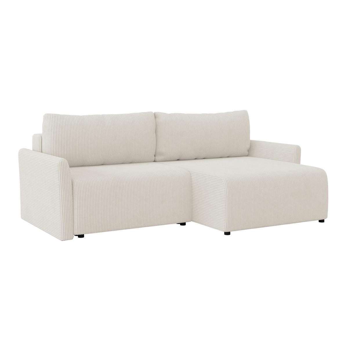 Ecksofa mit Schlaffunktion Sonos, Ecru 228x146 cm - Ecru/Schwarz, MODERN, Textil (228/146cm)