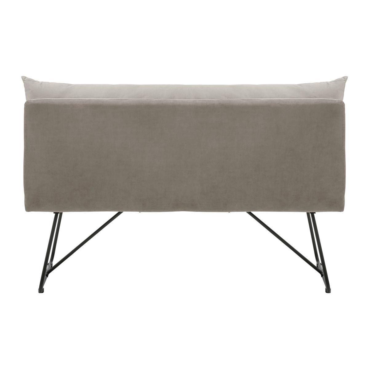 Lavica ze sametu Bono šedohnědá - černá/béžová, Moderní, kov/dřevo (140/92/63cm) - Bessagi Home