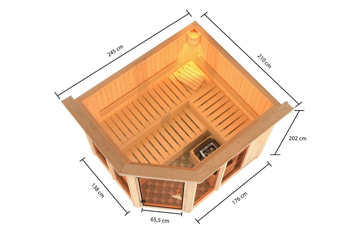 Sauna Kea 2 231/198/202 Cm - Fichtefarben, Basics, Holz (231/198/202cm)
