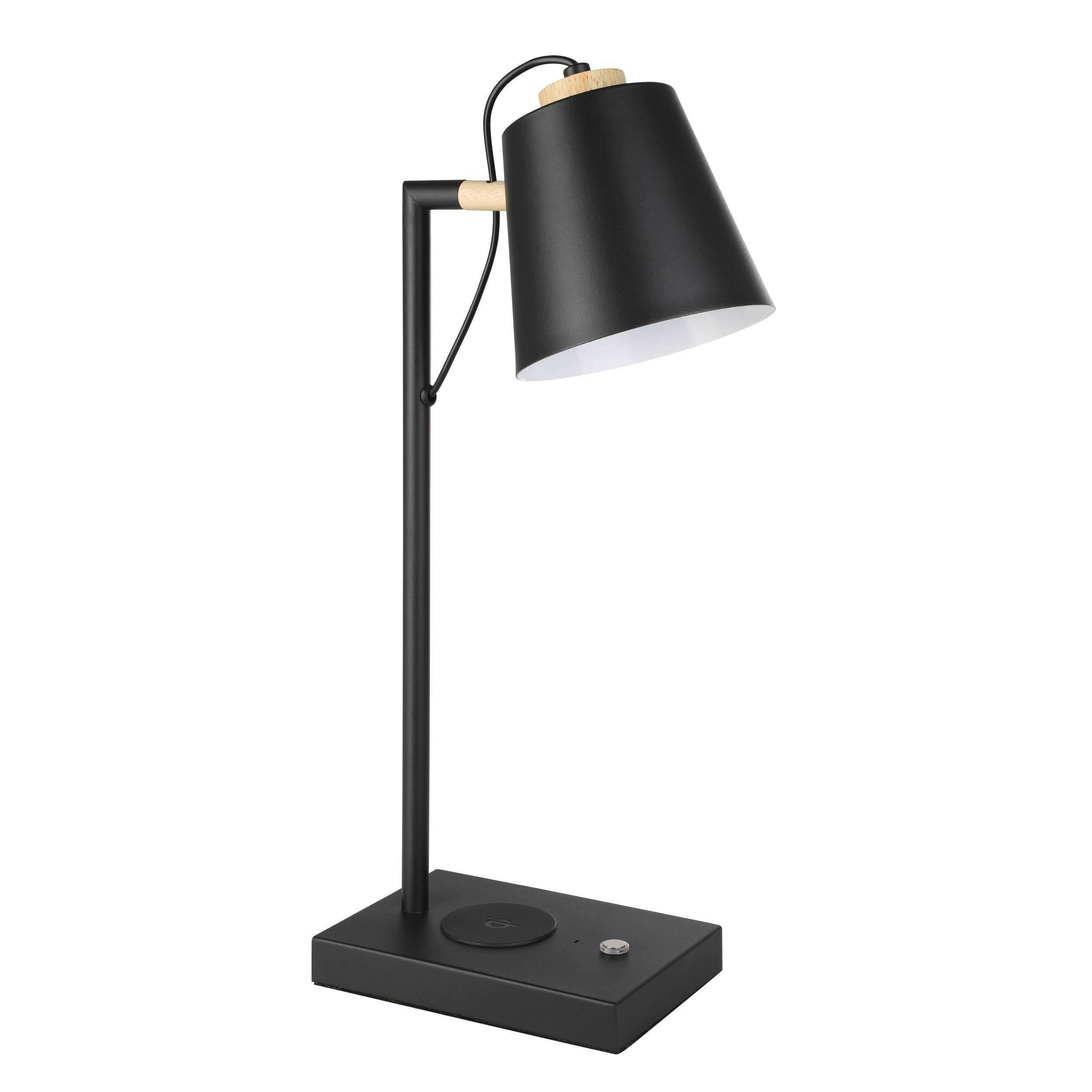 Tischleuchte 900626_lacey-Qi - Creme/Schwarz, KONVENTIONELL, Holz/Metall (24/13,5/50cm) - Eglo