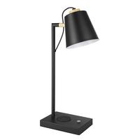 Tischleuchte 900626_lacey-Qi - Creme/Schwarz, KONVENTIONELL, Holz/Metall (24/13,5/50cm) - Eglo