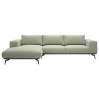 Sedací souprava ALBERO, levá, mátově zelená - černá/mátově zelená, Design, kov/dřevo (180/330cm) - MID.YOU