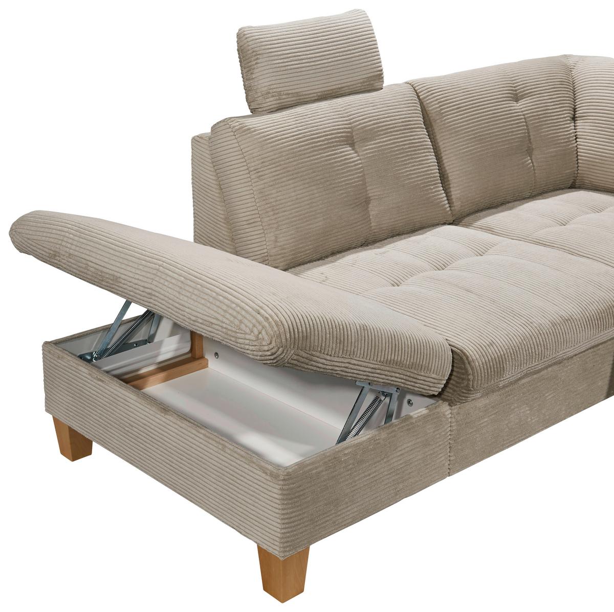 Wohnlandschaft Ascot Grau U: 220x324x170 Cm - Eichefarben/Grau, KONVENTIONELL, Textil (220/324/170cm) - MID.YOU