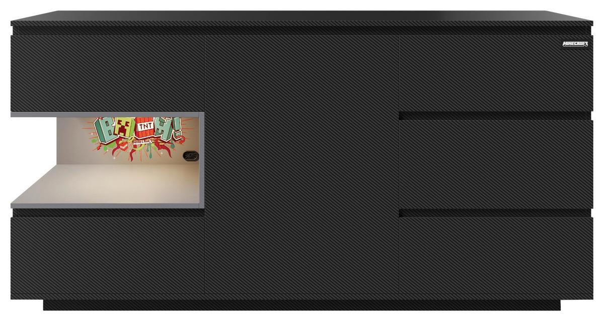 Sideboard Minecraft - Schwarz, MODERN, Holzwerkstoff (160/80/40cm) - Minecraft