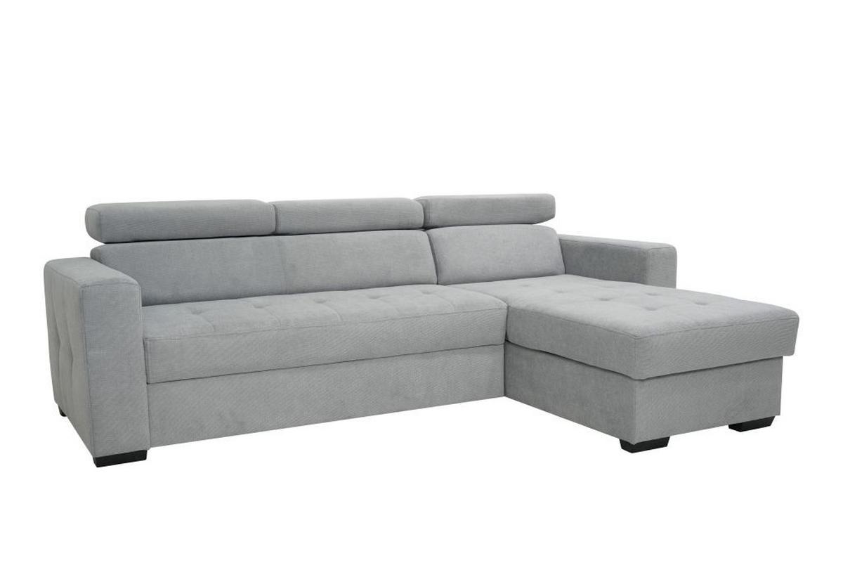 Rohová sedačka MARCO, oboustranná, šedý velur - šedá/černá, Konvenční, kov/dřevo (238/78-94/170cm)