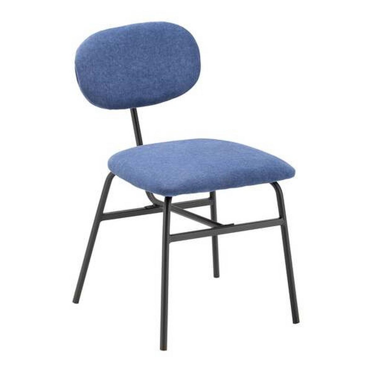 Sada 2ks židlí PINO modrá - modrá/černá, Moderní, kov/dřevo (46/80/55cm) - PBJ
