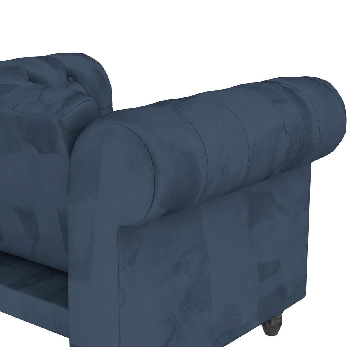 Sessel Firenze Blau, Relaxfunktion - Blau/Schwarz, Basics, Textil (111/83cm) - Livetastic