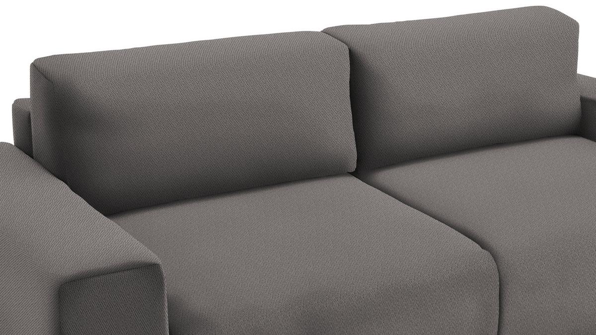 Schlafsofa Vouge Grau Bxhxt: 255x86x123 Cm - Buchefarben/Schwarz, KONVENTIONELL, Textil (255/86/123cm) - Livetastic