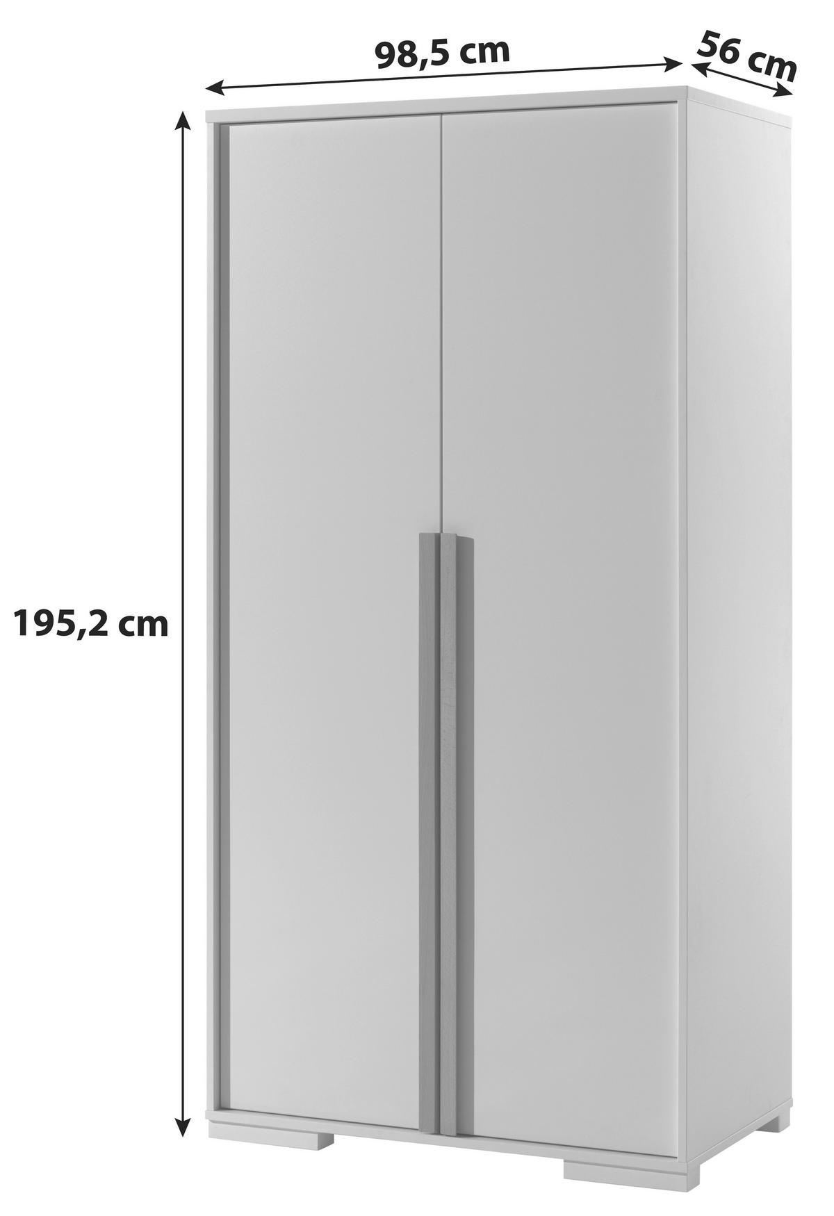 Skriňa s otočnými dverami LONDON - farba buka/biela, Modern, drevo/kompozitné drevo (98,5/195,2/56cm) - MID.YOU