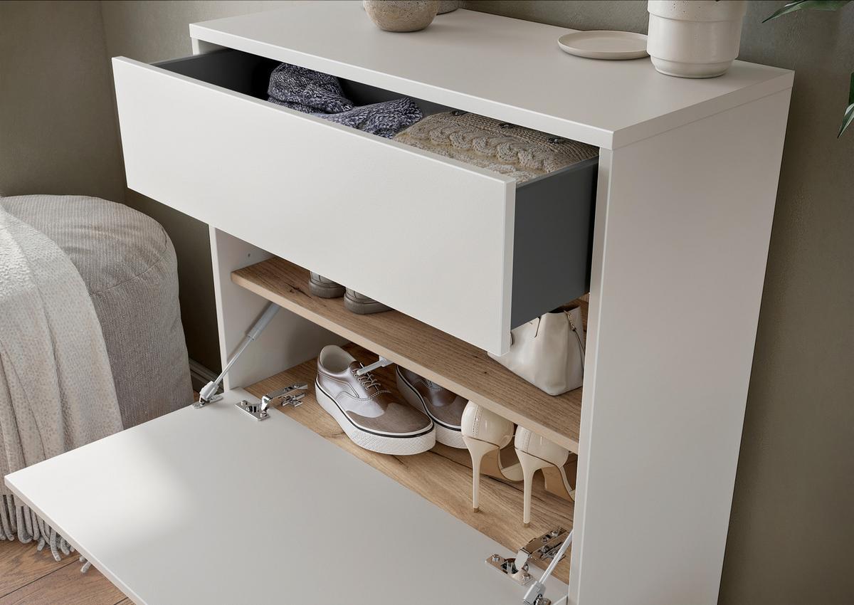 Garderobe Gw-Binetto 3-Teilig Kaschmir B: 100 cm - Kaschmir, Design, Glas/Holzwerkstoff (100/200/34cm) - Livetastic