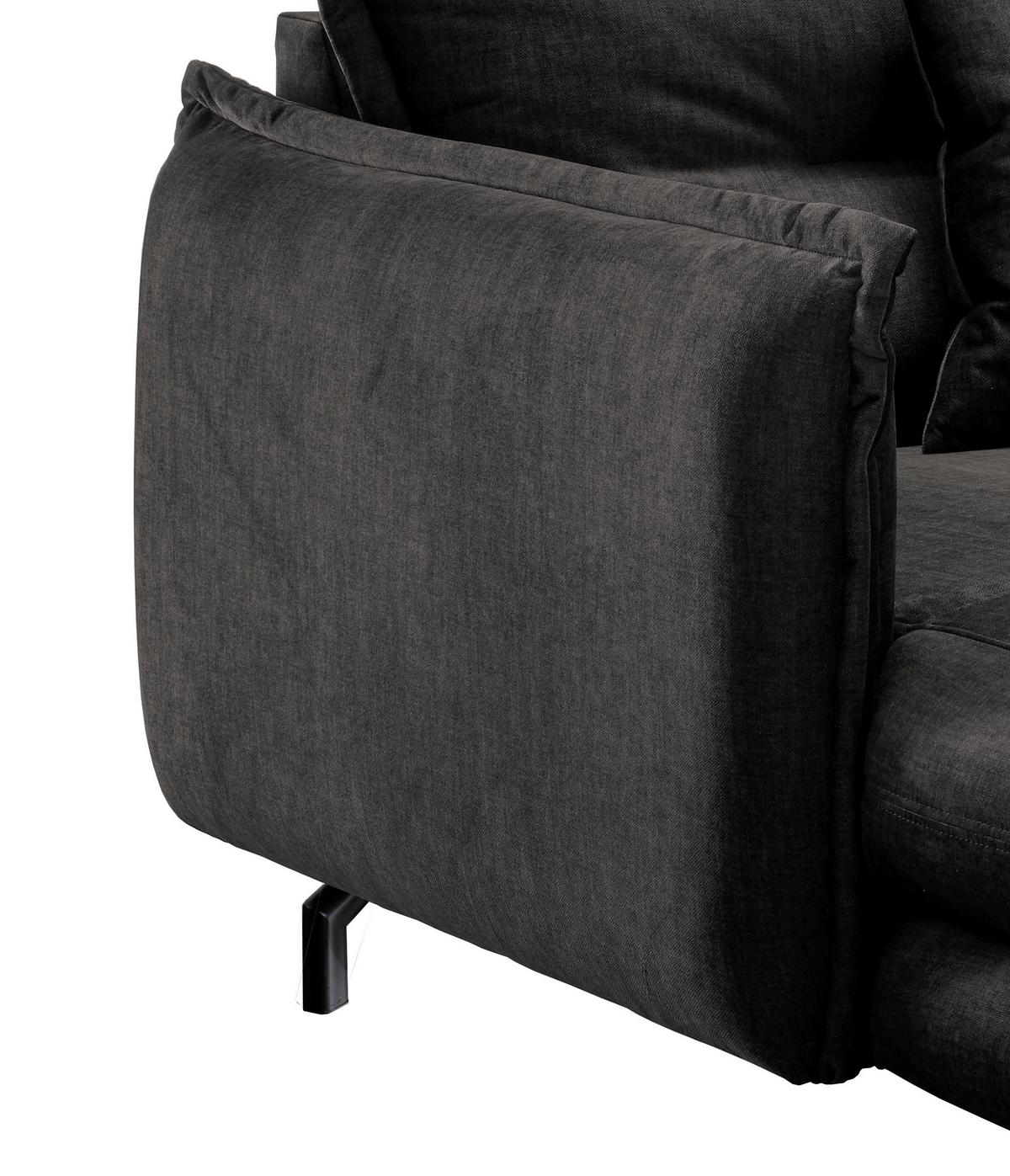 Xxxl-sessel Lava Anthrazit B: 111 Cm - Anthrazit/Schwarz, MODERN, Textil (111/101/167cm) - Livetastic