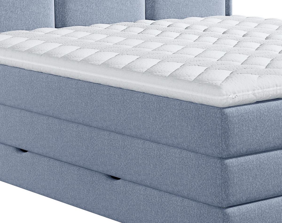 Boxspringbett mit Topper & Bettkasten 160x200 Swing - Blau, Design, Textil (160/200cm) - MID.YOU