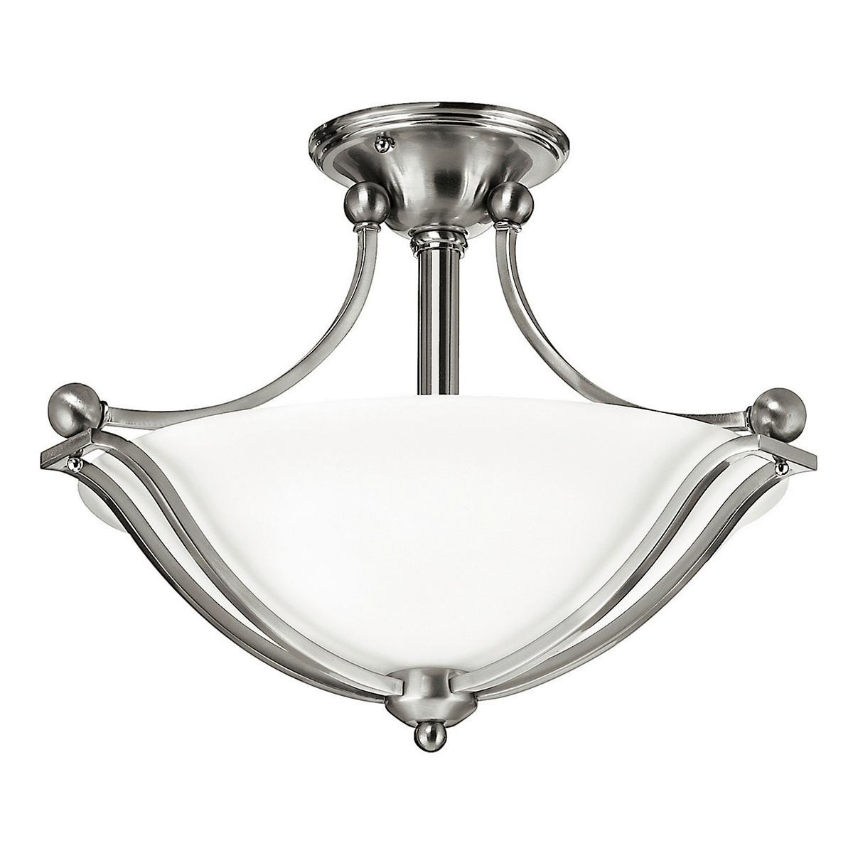 Deckenleuchte Hk-Bolla-Sf - Nickelfarben, Natur, Glas/Metall (48.9/35.6cm) - Elstead Lighting
